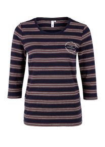 Q/S Designed By, Damen Shirt, Navy / Rostrot / Weiß