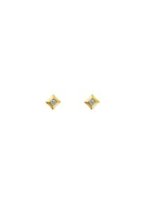 ID fine, Damen Spear Mini Ohrstecker, Gold / Transparent