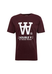 Wood Wood, Herren Shirt 'Ace', Burgunder / Weiß