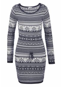 AJC, Damen Strickkleid, Kobaltblau / Hellgrau
