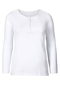 sheego Casual, Damen Langarmshirt, Weiß
