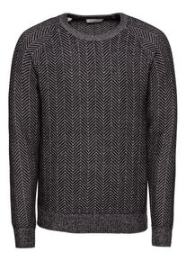 Selected Homme, Herren Pullover 'SLHTRAVIS CREW NECK W', Grau / Schwarz