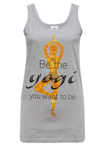 YOGISTAR.COM, Damen Yoga-tank-top 'Yogi', Goldgelb / Grau