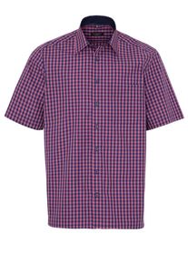 Eterna, Herren Hemd, Dunkelblau / Pink