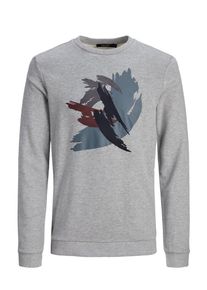 Jack & Jones JACK & JONES, Herren Grafik Crew Neck Sweatshirt, Graumeliert
