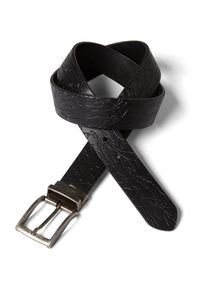 Tom Tailor Denim, Herren Wende-Lederg&uuml;rtel, Schwarz