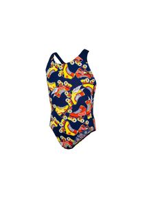 Speedo, Mädchen Badeanzug, Navy / Gelb / Rostrot / Weiß