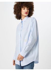 Tommy Hilfiger, Damen Bluse 'Tommy Icons Boyfriend Shirt', Hellblau / Offwhite
