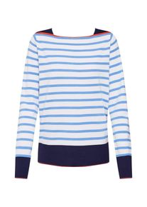 Tom Tailor Denim, Damen Pullover, Creme / Hellblau / Schwarz