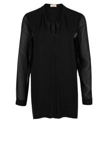 TRIANGLE, Damen Longbluse, Schwarz