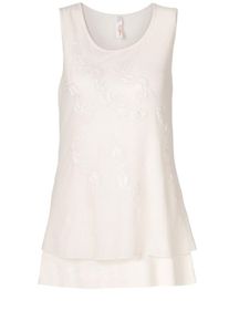 sheego Style, Damen Longtop, Creme / Elfenbein / Naturweiß