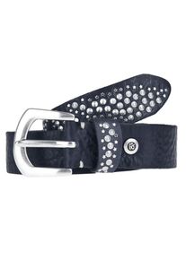B.belt Handmade In Germany, Damen Ledergürtel MIT STERNCHEN-NIETEN, Nachtblau