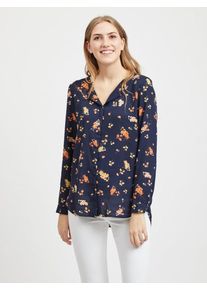 Vila, Damen Bluse, Navy / Orange
