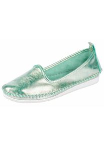 Andrea Conti, Damen Slipper, Gold / Gr&uuml;n