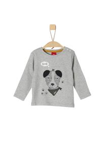 s.Oliver Junior, M&auml;dchen Langarmshirt, Graumeliert / Schwarz / Wei&szlig;