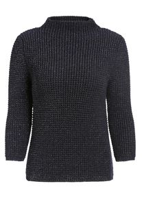 Apart, Damen Strickpullover mit Stehkragen und verk&uuml;rzten &Auml;rmel, Navy