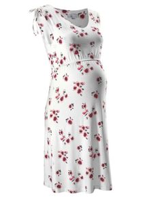 Neun Monate, Damen Kleid, Dunkelgrün / Altrosa / Rot / Weiß