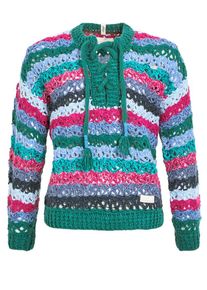 Khujo, Damen Pullover 'ANTHELIA', Blau / Hellblau / Smaragd / Dunkelpink