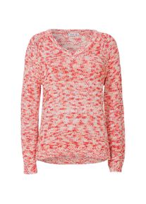 Fransa, Damen Pullover, Lachs / Rot / Weiß