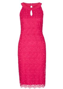 s.Oliver BLACK LABEL, Damen Spitzenkleid, Himbeer