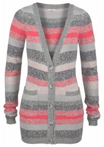 Kangaroos, Damen Strickjacke, Creme / Grau / Grenadine
