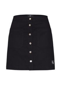 Calvin Klein Jeans, Damen Rock 'COTTON BUTTONED MINI SKIRT', Schwarz