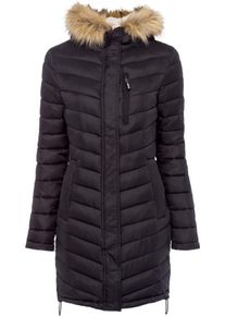 Superdry, Damen Parka 'CHEVRON FUR', Schwarz