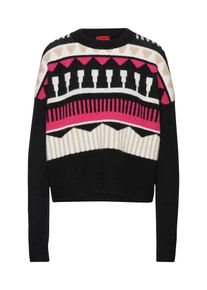 Hugo, Damen Pullover 'Sairisle', Creme / Pink / Schwarz