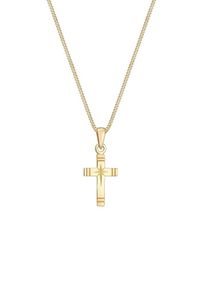 Elli Premium, Damen Halskette 'Kreuz', Gold