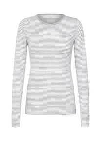 GAP, Damen Pullover 'LS FTR CREW STR', Hellgrau / Wei&szlig;