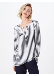 s.Oliver BLACK LABEL, Damen Blusen 'BLUSE LANGARM', Kobaltblau / Weiß