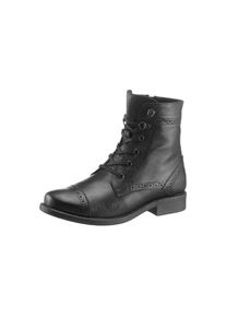 Andrea Conti, Damen Trachtenstiefelette mit Ziernähten, Schwarz