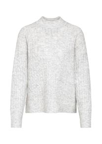 Selected Femme, Damen Pullover 'Kuma', Hellgrau / Wei&szlig;
