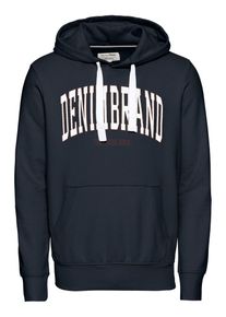 Tom Tailor Denim, Herren Hoodie, Nachtblau / Bordeaux / Weiß