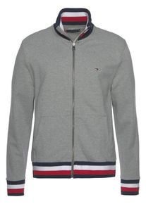 Tommy Hilfiger, Herren Sweatjacke, Dunkelblau / Graumeliert / Rot / Wei&szlig;