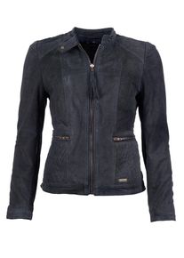 Mustang, Damen Lederjacke 'Tabay', Blau / Dunkelblau