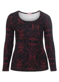 Joe Browns, Damen Langarmshirt mit Alloverdruck, Rot / Schwarz