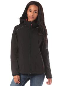 CMP, Damen Zip Hood Softshell Outdoorjacke, Schwarz