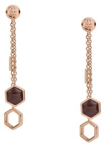 Fossil, Damen Ohrstecker 'Classics', Rosegold / Dunkelrot
