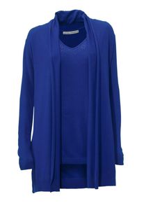 Heine, Damen Strick-Twinset, Royalblau