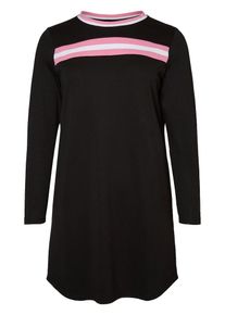 JUNAROSE, Damen Langärmeliges Kleid, Rosa / Schwarz / Weiß