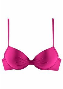 s.Oliver RED LABEL Beachwear, Damen Wattiertes Bügel-Top 'Spain', Pink