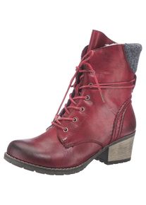 Rieker, Damen Schn&uuml;rstiefelette, Weinrot