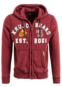 Khujo, Herren Sweatjacke 'CALEB', Pastellrot / Wei&szlig;