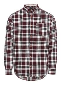 Jack & Jones JACK & JONES, Herren Hemd 'JPRCOLUMBO CHECK SHIRT L/S', Anthrazit / Blutrot