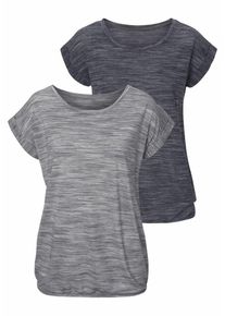 Beach Time, Damen T-Shirts, Graumeliert / Schwarzmeliert