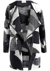 Khujo, Damen Strickjacke 'CLAIRE', Grau / Dunkelgrau / Schwarz / Weiß