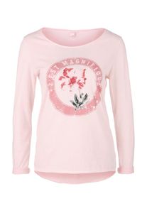 Q/S Designed By, Damen Fade-Out-Shirt mit Artwork, Altrosa