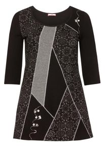 Joe Browns, Damen Longshirt, Silbergrau / Schwarz
