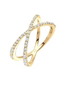 Elli, Damen Wickelring 'Kreuz', Gold